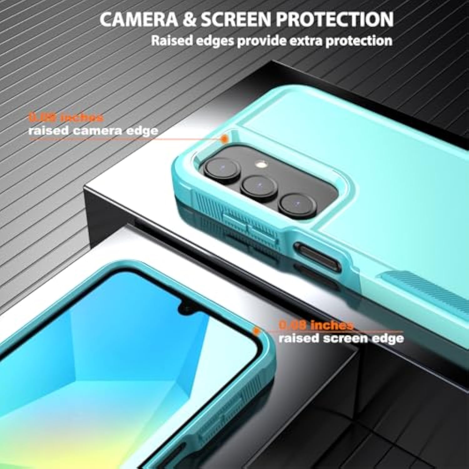 Compatible With Samsung Galaxy A16 5G & 4G Case With Hd Screen Protector, Heavy Duty Rugged Full-Body Shockproof Bumper Military Grade Protection, Mint Green