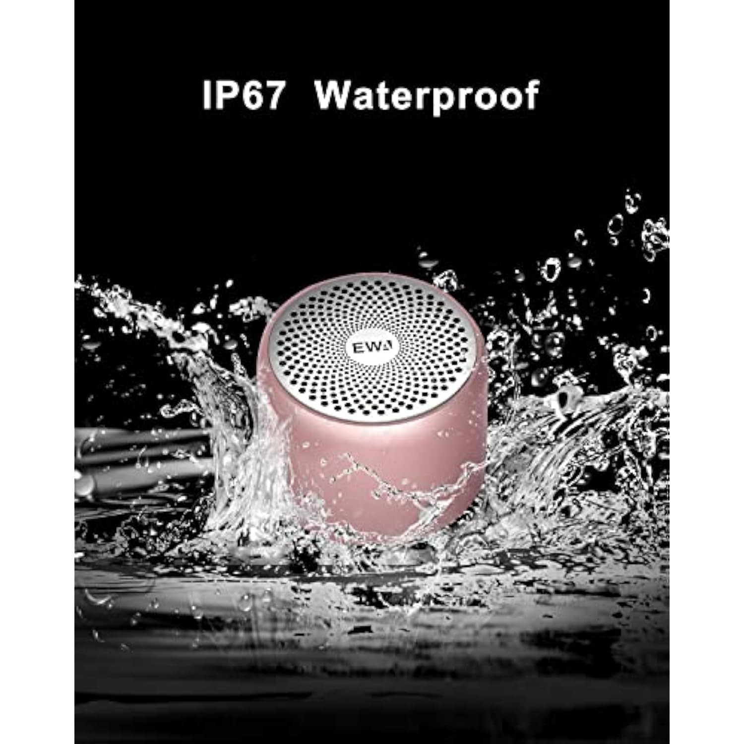 EWA A106 Portable Mini Bluetooth Speaker, Enhanced Bass and High Definition Sound, Portable Design, for iPhone, iPad,Nexus,Laptops and More (Rosegold)