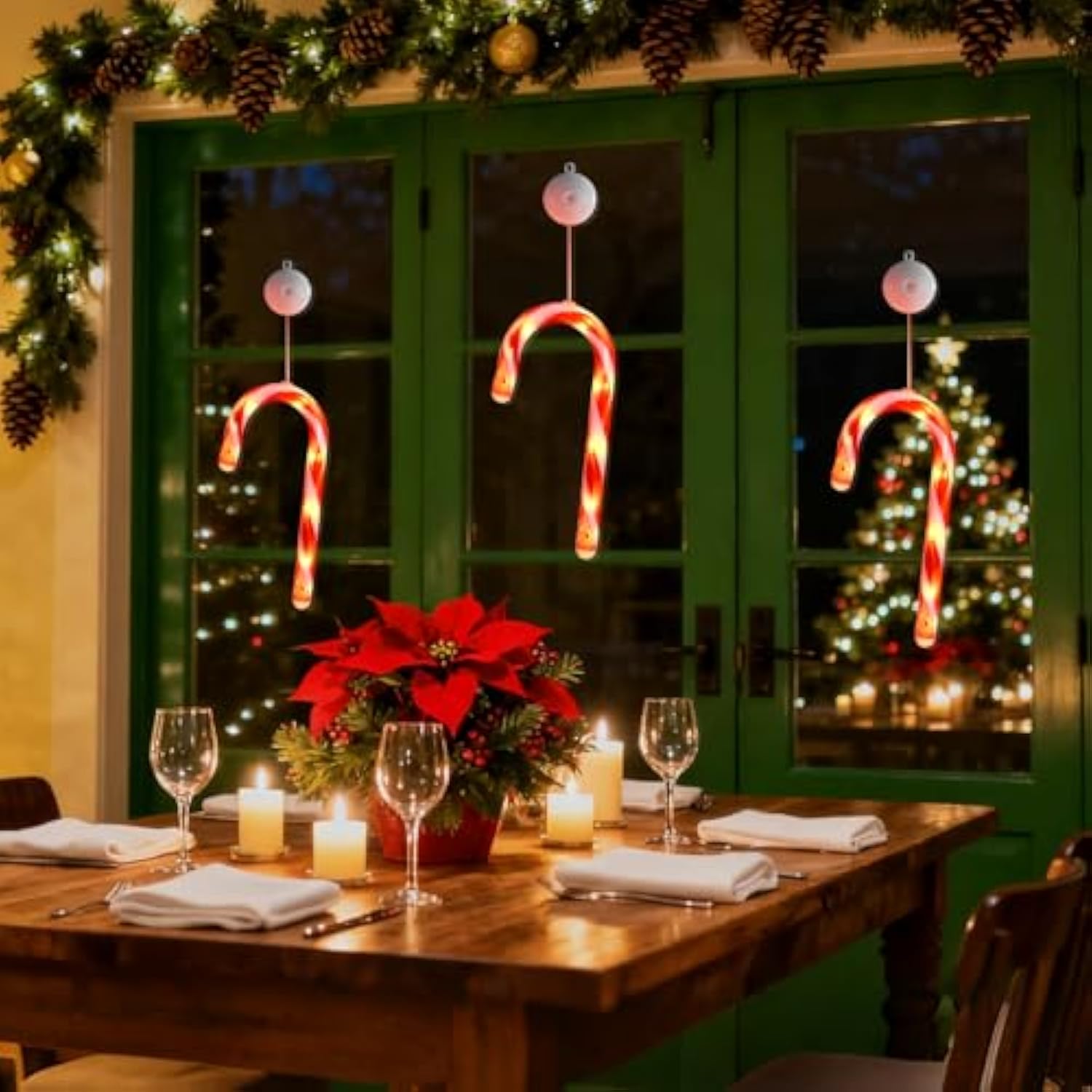 3 Pack Christmas Window Lights Decorations With Timer,Battery Powered Red Lighted Candy Cane Led Sucker For Xmas 2026 Ha