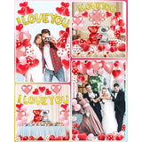Valentines Balloon Kit Decor With I Love You Balloons, Heart Balloons