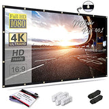 120 Inch Projector Screen 16:9 Foldable Anti-Crease Portable Projector Movies Screens For Home Theater Outdoor Indoor Support Double Sided Projection