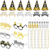 60pcs New Year 2026 Party Supply Kit Hats Headbands Necklaces Blowouts
