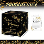 50 Pcs Share A Memory Cards For Collections Of Life, Memory Cards Box For Guest Ideas Funeral Graduation Wedding Bridal Shower Birthday Anniversary Retirement(Black, Gold)