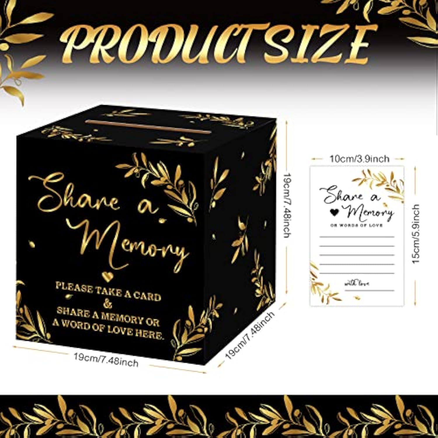 50PCS Share a Memory Cards Box for Funeral Wedding Birthday Anniversary Retirement