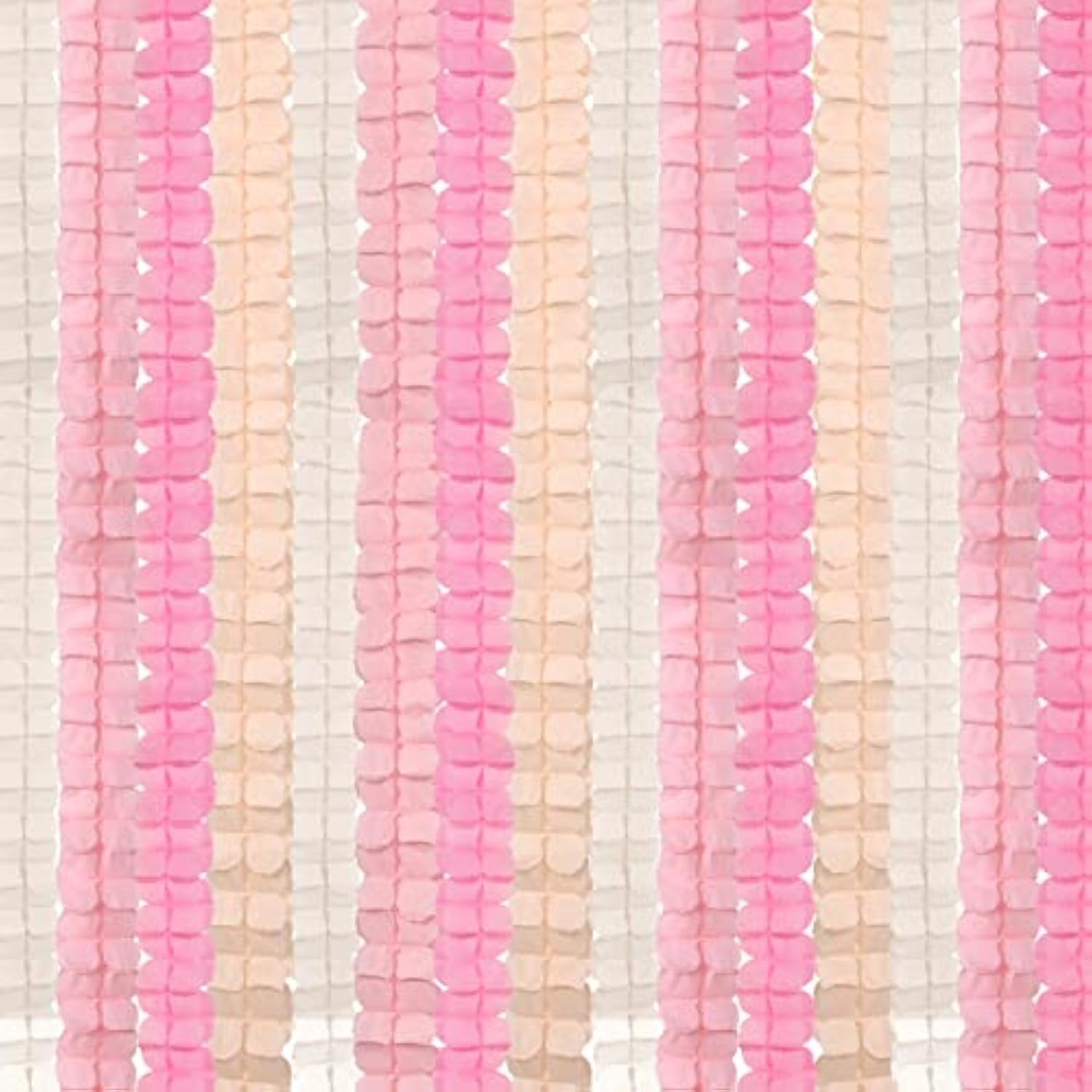 Pink White Peach Streamers Garland 157Ft Four-Leaf Clover Hanging Party Decor