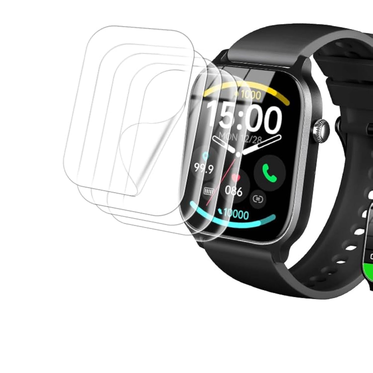 [5 Pack] Screen Protector Compatible With Amazfit Bip 6 Smart Watch, Case Friendly Hd Clear [Anti-Scratch] [Bubble Free] [Anti-Fingerprint] Pet Film For Amazfit Bip 6 1.97" Smartwatch