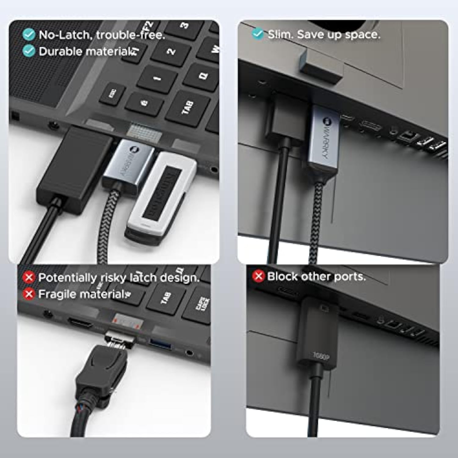 4K Displayport To Hdmi Cable Adapter 3.3Ft, [Aluminum Shell, Nylon Braided] Hi