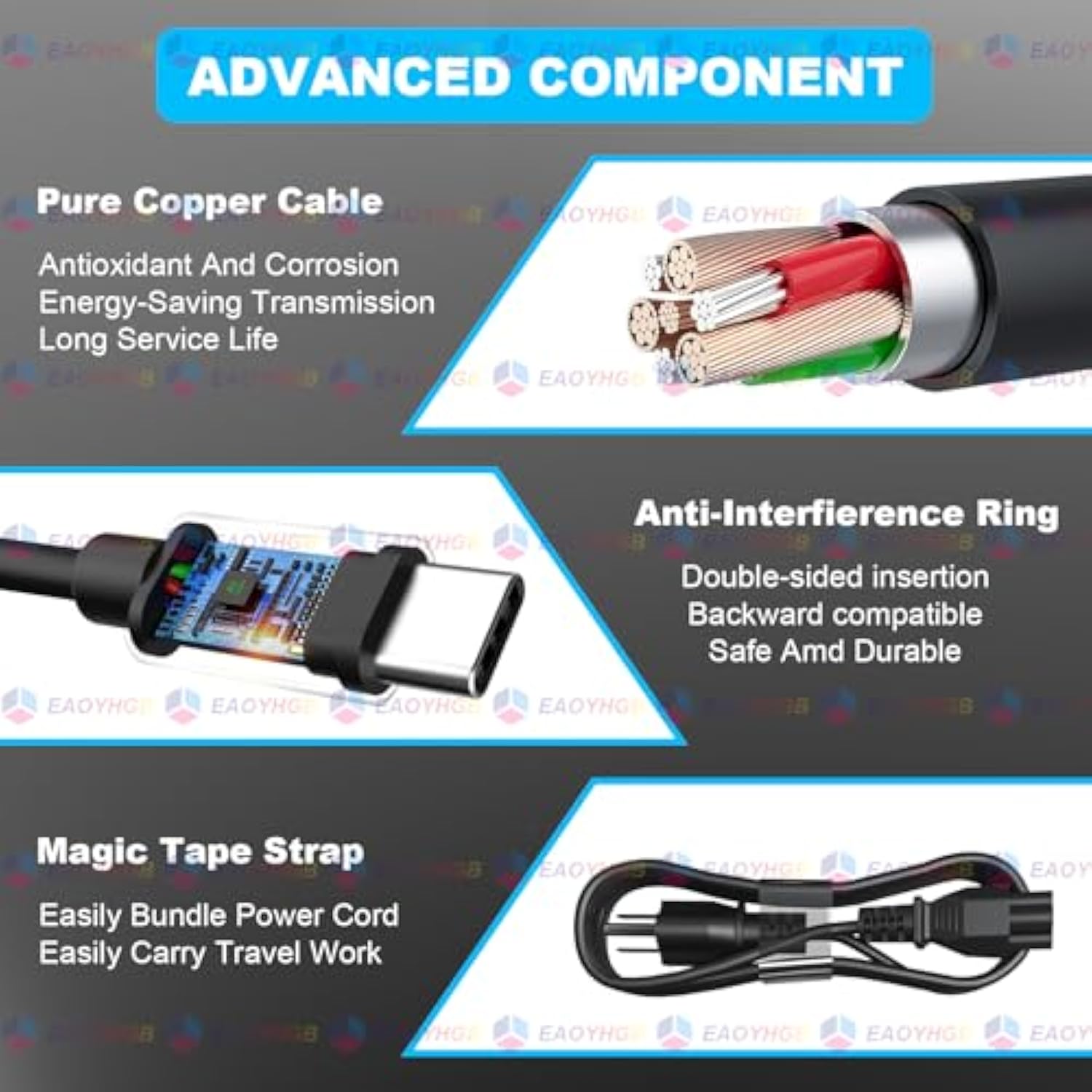 65W 45W Usb C Laptop Charger For Dell Chromebook 3100 5190 2In1 Latitude 5420