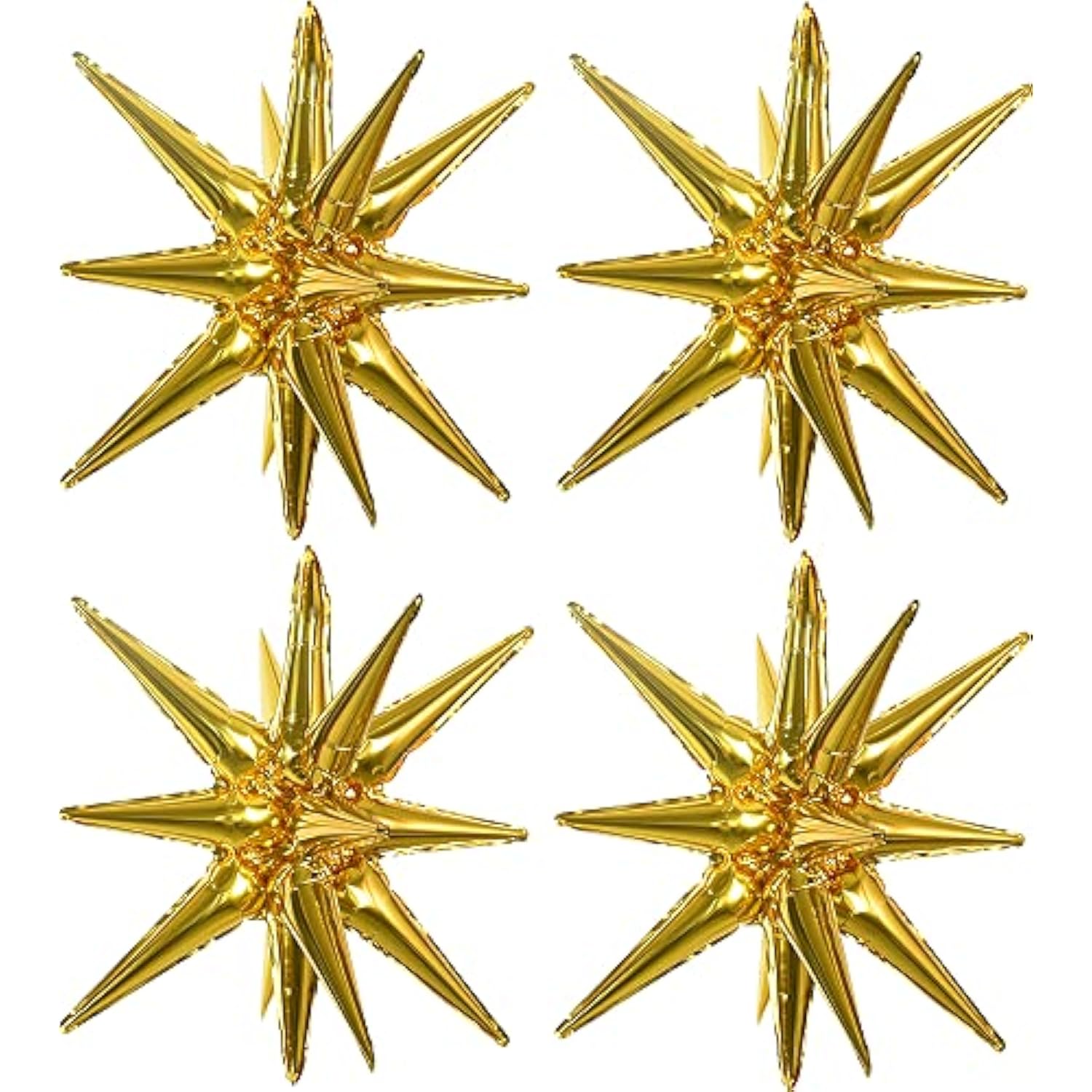 4 Pc 22" 4D Huge Gold Star Balloons Mylar Foil for Party & Photo Booth Backdrop