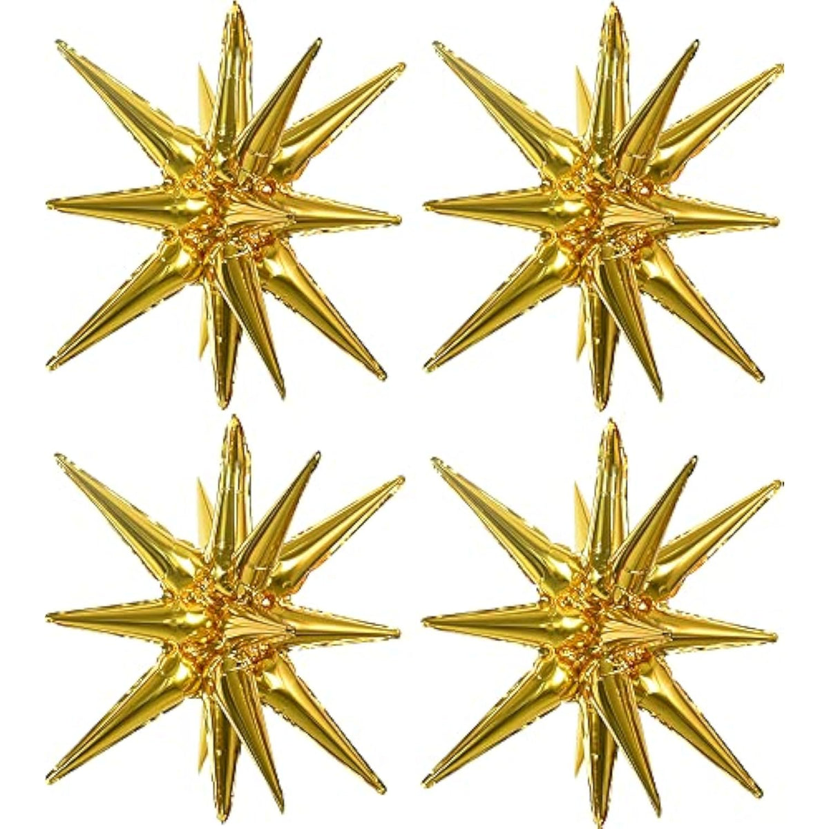 4 Pc 22" 4D Huge Gold Star Balloons Mylar Foil for Party & Photo Booth Backdrop