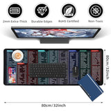 Quick Key Keyboard Mouse Pad, Non-Slip Desk Mat With Office Software Shortcuts Pattern, Upgraded Extended Large Rubber Base Mice Smooth Cloth Mouse Pad Desk Mat