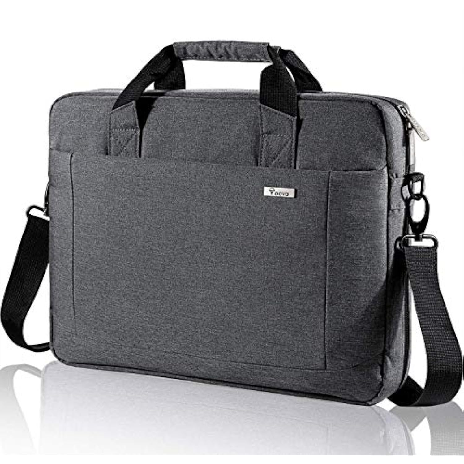 Voova Laptop Bag Case 17 17.3 Inch Computer Sleeve Messenger Bag with Shoulder Strap Expandable Waterproof Large Capacity Business Briefcase for Work Travel Fit 17-18” Laptop, Men Women, Gray