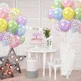 12" Pastel Pearl Balloons Blue, Purple, Green, Pink & Yellow Decor