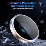 OMOTON Clear Camera Lens Protector for iPhone 16 Pro Max/16 Pro, Individual Camera Lens Protector, High-definition Photos, Ultra-thin Tempered Glass Lens Protector, 2 Set Transparent Ring