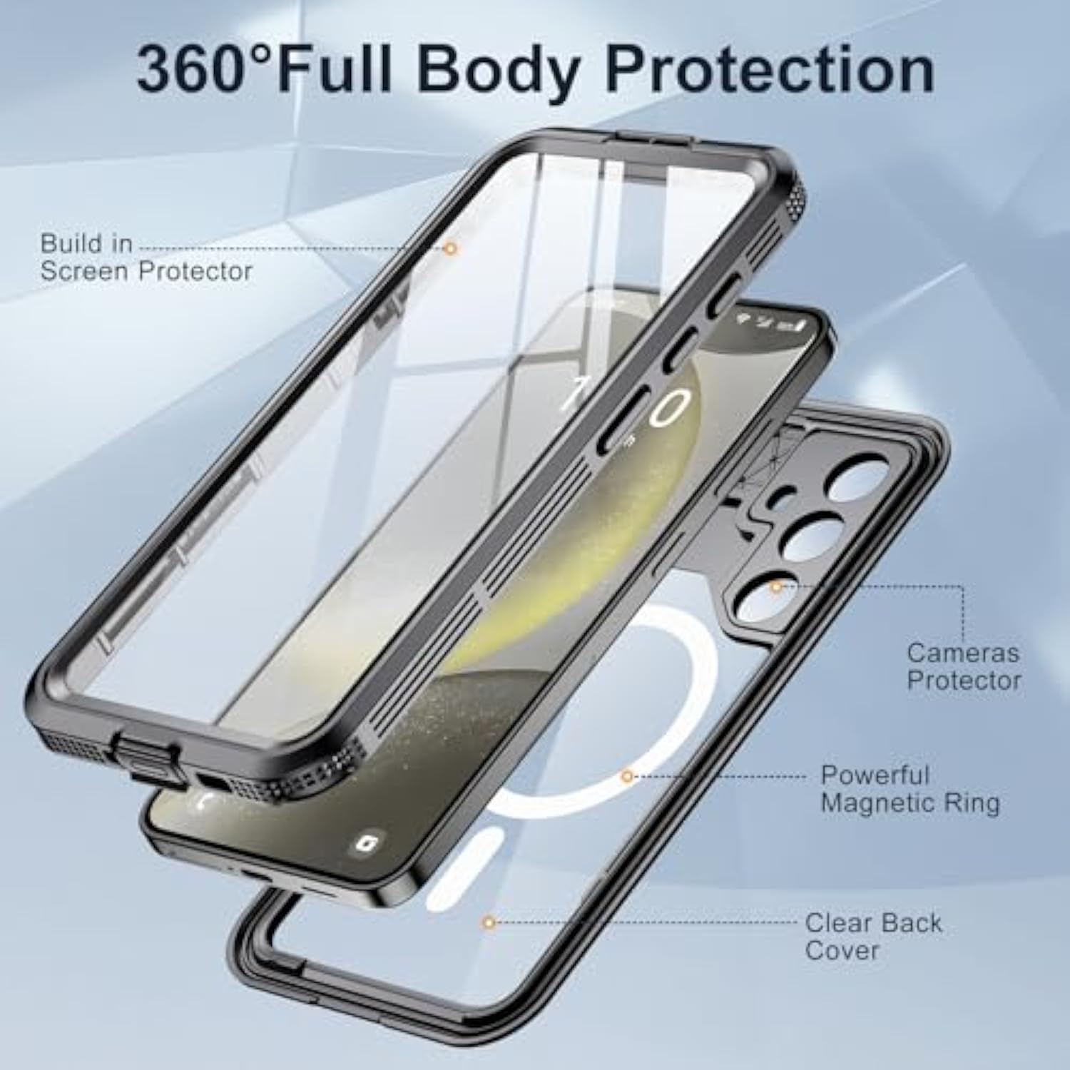 For Samsung Galaxy S24 Plus Case Waterproof, [Fit For Magsafe] [Ip68 Underwater] [12Ft Military Shockproof], Built-In Screen & Lens Protector, Full Body Protection For S24 Plus 6.7", Black