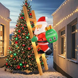 2025 Hanging Christmas Inflatable Santa 8Ft Climbing Santa Claus With Gift Bag Inflatables Christmas Outdoor Decoration