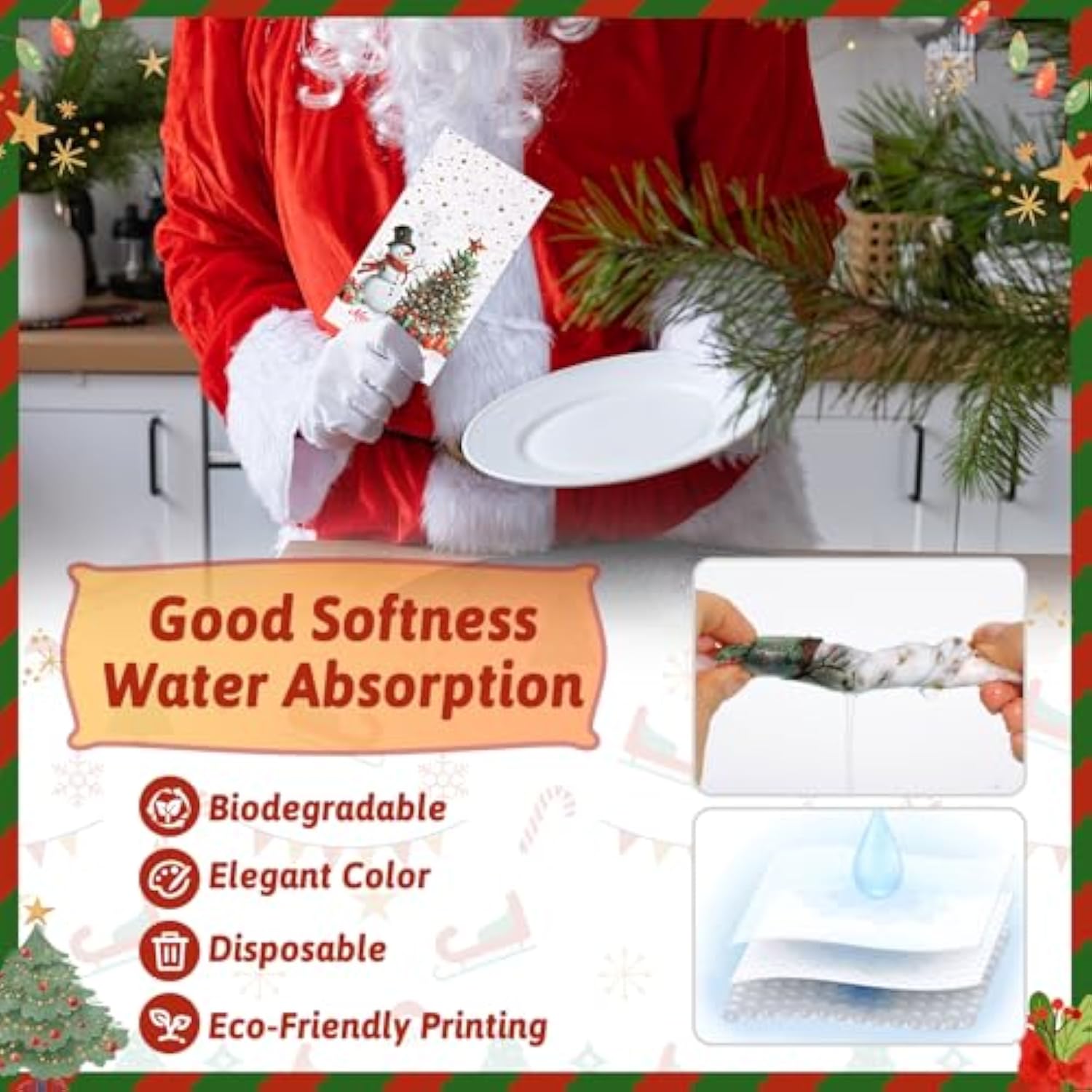 170 Pcs Christmas Disposable Napkin Papers Snowman White Decorative Table Guest Napkin 2 Ply Merry Christmas Trees Hand Towels For Winter Xmas Holiday Party Lunch Dinner Kitchen Bathroom Supplies