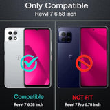 For Revvl 7 5G With Slide Camera Cover, 2 Tempered Glass Screen Protectors, 360 Ring Kickstand [Military Grade] Case (Black)