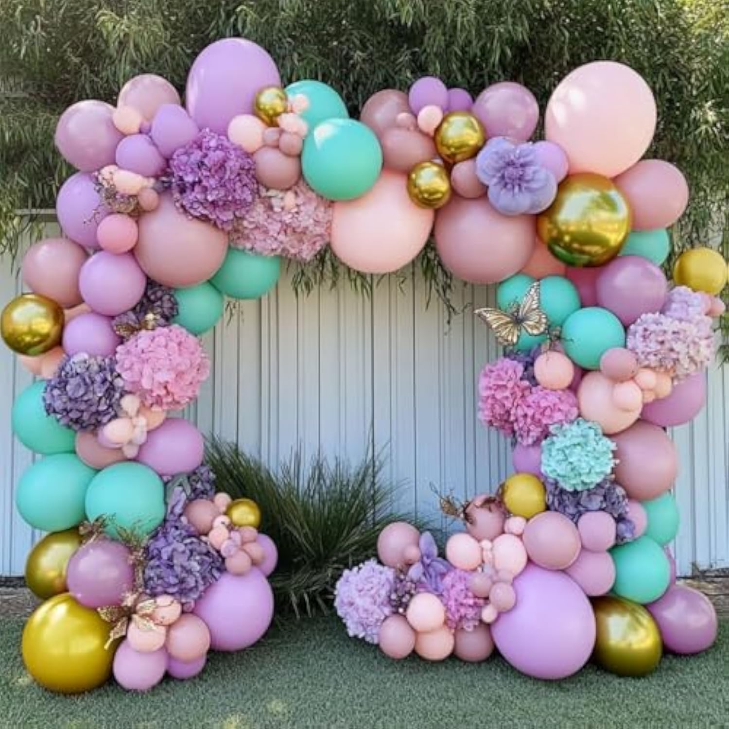 104pcs Pastel Balloon Garland Kit with Gold Balloons for Birthday & Party Decor