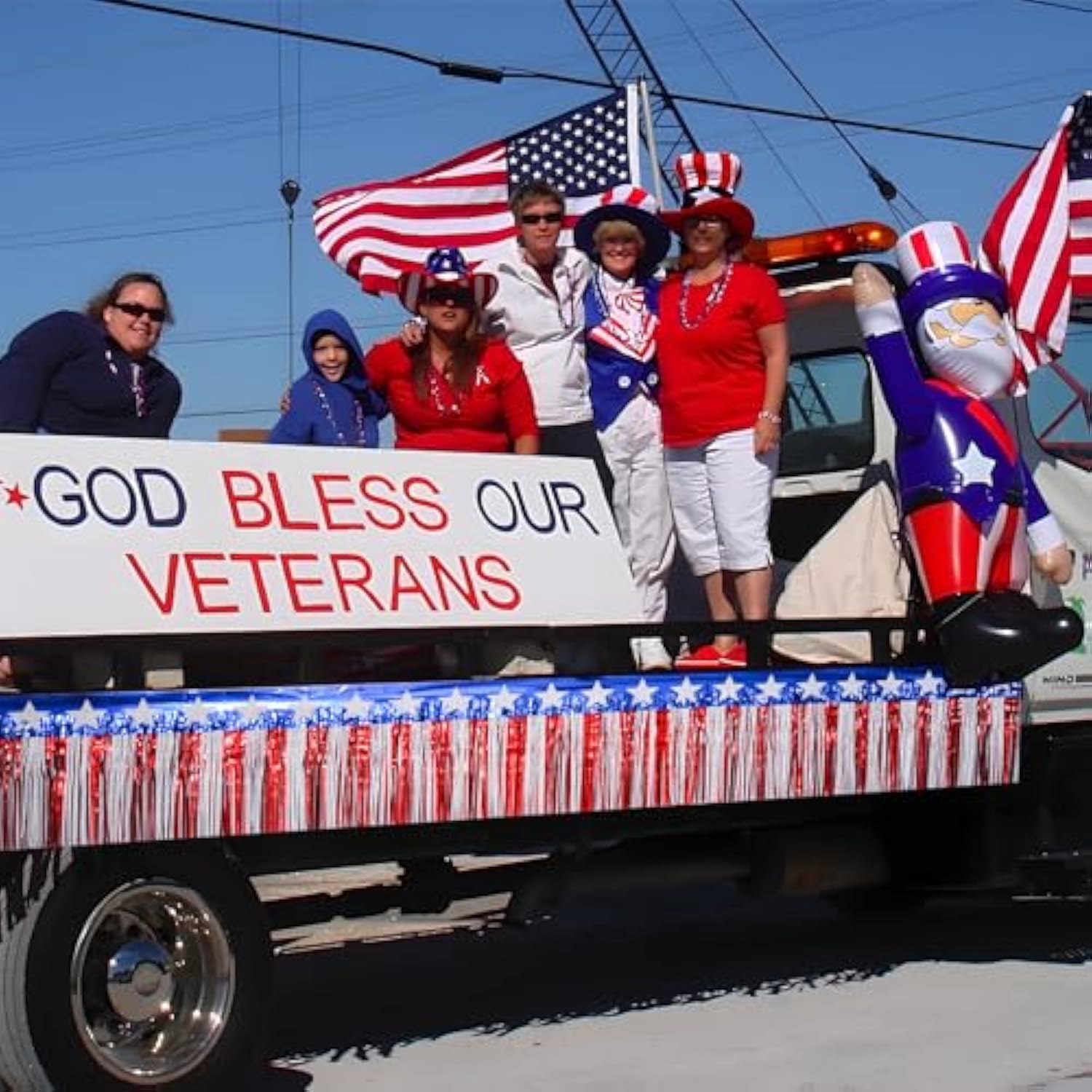 Mega-L 4Th Of July Decorations 2Packs 39 Feet Foil Fringe Garland Tinsel Streamers, Red White And Blue Star Metallic Hanging Backdrop Banner Table Skirts For Parade Floats Memorial Day Patriotic Party