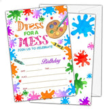 Art Painting Birthday Invitations, Paint Craft Art Theme Birthday Party Invitations For Boys Girls Kids, Fill In Birthday Party Invites, Decorations, Favors, 20 Invitations With Envelopes (Ha15)