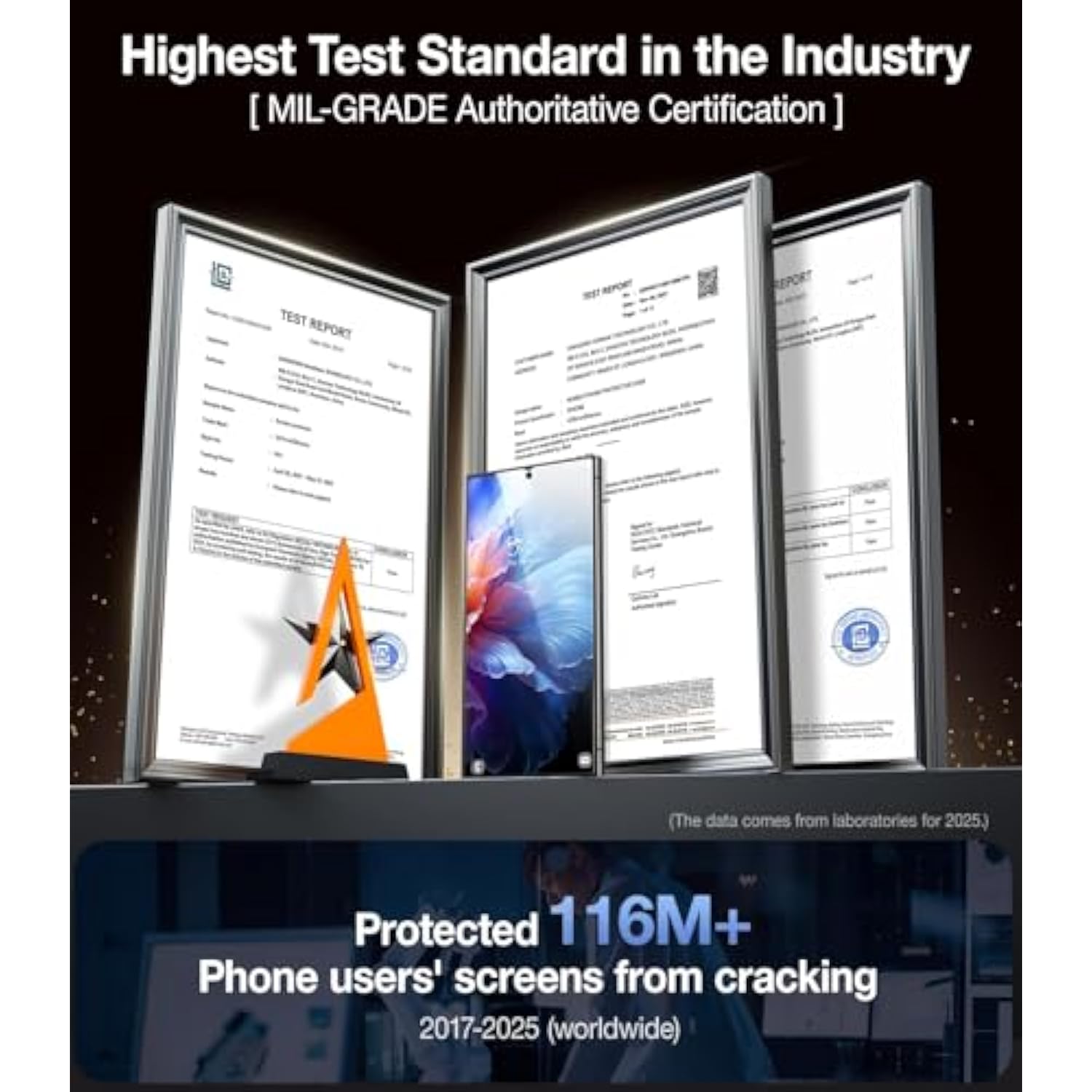 Unbreak Top 9H+ Glass For Samsung Galaxy S24 Ultra Screen Protector [Military Grade Shatterproof & Longest Durable] Screen Protector S24 Ultra Tempered Glass, Auto Installation, 2 Pack