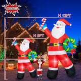 12Ft Christmas Inflatables Santa Claus Outdoor Decorations, Giant Blow Up Santa Holding Garland Yard Decorations Built-I