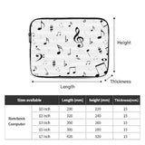 Music Notes 17 Inch Portable Laptop Sleeve Compatible With Macbook Air Notebook Computer Case For Men Women College School Students