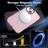 Compatible With Iphone 14/13 Case [Compatible With Magsafe & -Grade Protection] Slim Magnetic Translucent Matte Phone Case For Iphone 13/14 6.1'', Pink
