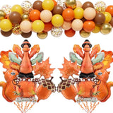 Thanksgiving Balloon Garland Kit: Fall Maple Leaf, Turkey, Pumpkin Decor