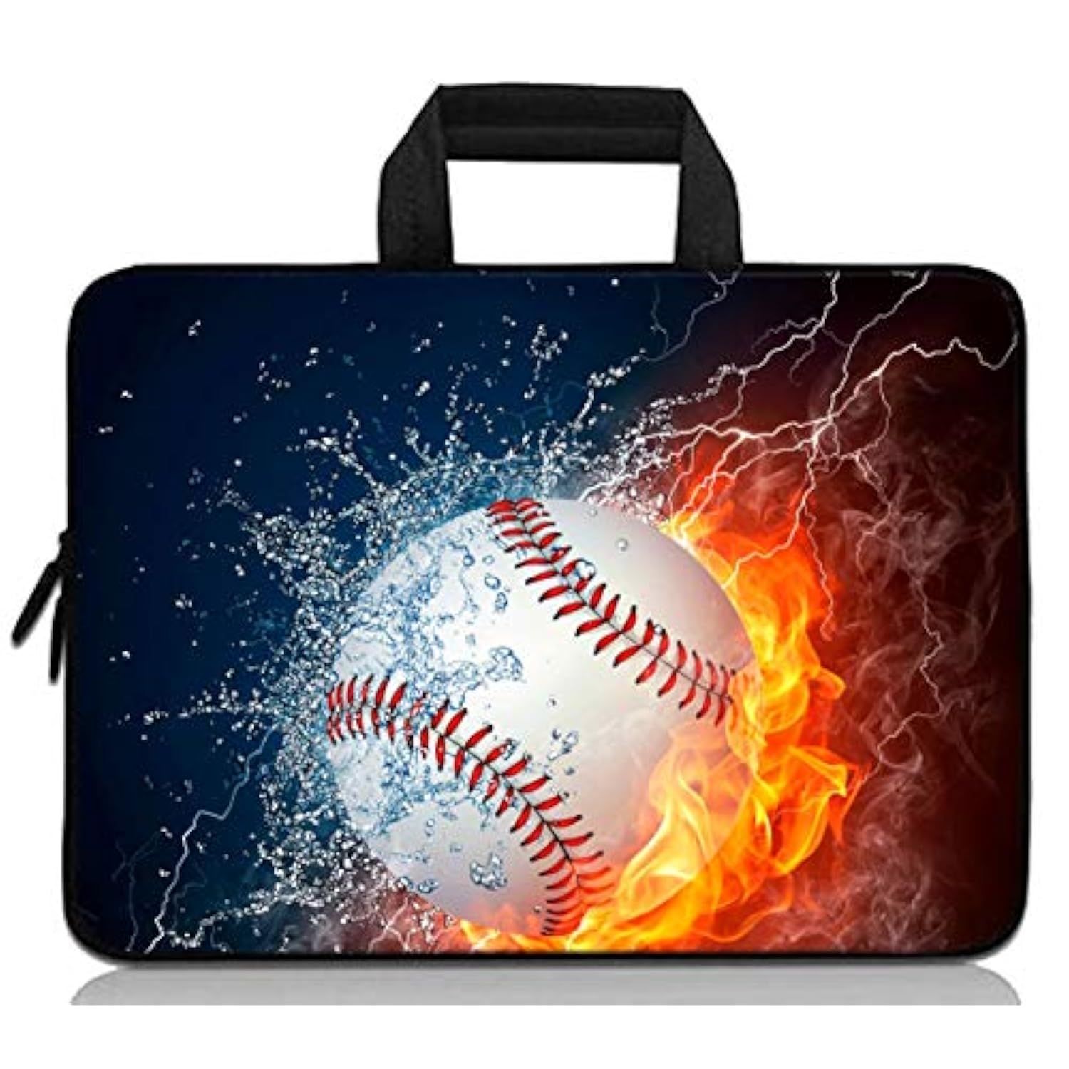 11.6" 12" 12.1" 12.5 Inch Laptop Handle Bag Neoprene Notebook Carrying Pouch Chromebook Sleeve Ultrabook Case Tablet Cover Fit Apple Macbook Air Hp Dell Lenovo Asus Samsung Google (Baseball Fire)