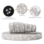 Self Adhesive Rhinestone Strips,Crystal Rhinestone Diamond Ribbon Tape With 2Mm Rhinestones Glittering For Diy Event Phone,Car,Wedding Decor (Silver, Width 0.51Inch X 6.6 Yards)