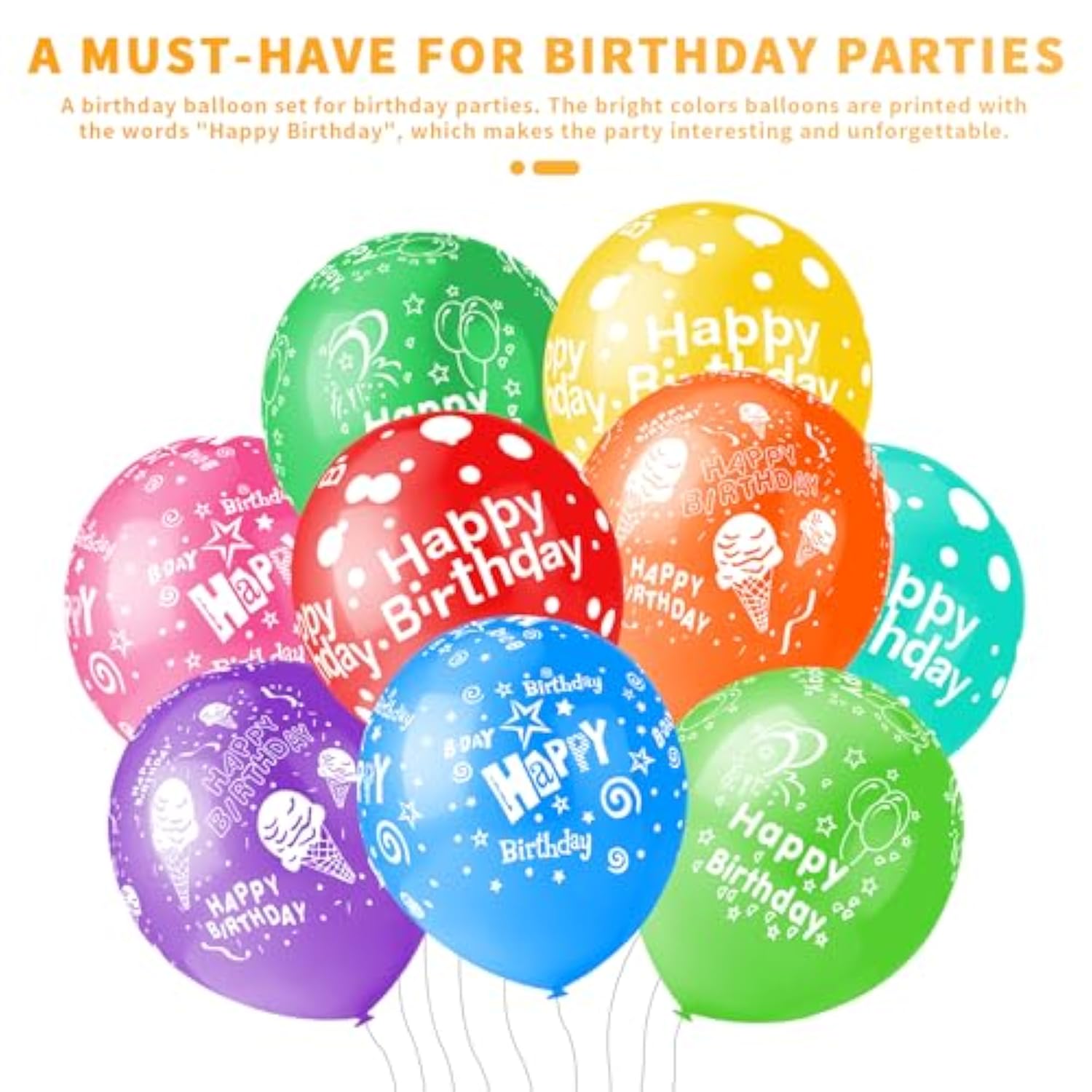 50pcs 12" Birthday Balloons with Floral Print for Men & Women Parties