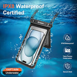 Double Space Waterproof Phone Pouch, 2 Pack Waterproof Phone Case With Lanyard For Iphone 16 15 14 Pro Max Up To 8.5’’, Cellphone Dry Bag For Beach Vacation Travel Cruise Essentials