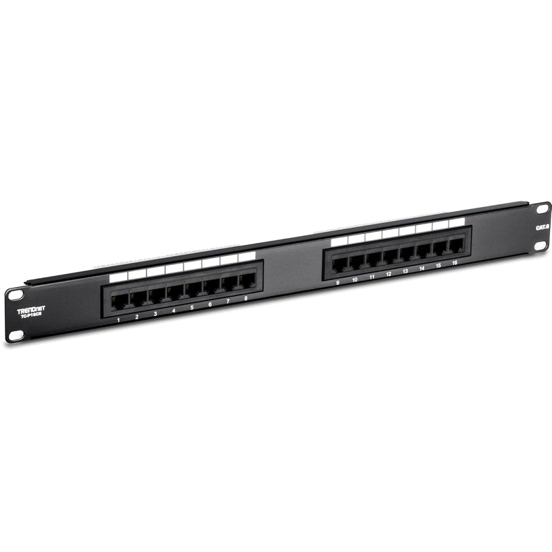 TRENDnet 16-Port Cat6 Unshielded Patch Panel, TC-P16C6, Wallmount or Rackmount