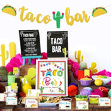 Taco Bar Decoration Kit - Banner Sign Tents Garland For Fiesta Mexican Cinco De Mayo Themed Party Bachelorette Bridal Shower, Housewarming