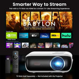Native 1080P Bluetooth Mini Projector, Full Hd Portable Outdoor Movie Projector With Built-In Speaker, Compatible With Smartphone, Hdmi, Usb, Av, Fire Stick, Ps5 For Home, Bedroom, Outdoor Use
