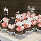 60pcs Silver Bride to Be Cupcake Toppers for Wedding & Bridal Shower Decor