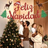Feliz Navidad Banner for Spanish Christmas and New Year Party Decorations
