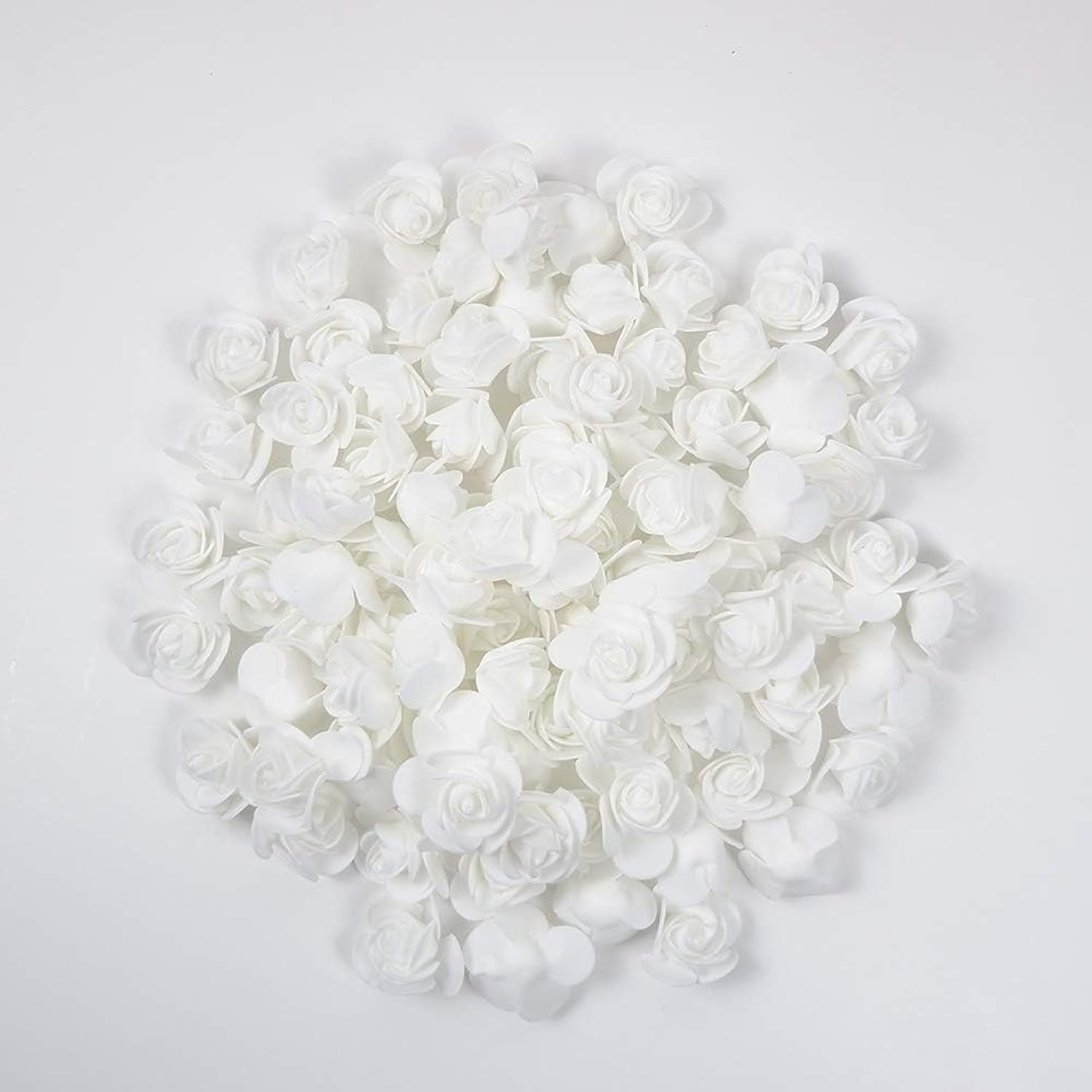 Foam Flowers Bulk, Artificial Flowers Foam Roses For Crafts, Diy Bear Gifts For Valentine'S Day, Birthday, Wedding Bouquets Decoration 3.5Cm/1.38In (White, 100Pcs)