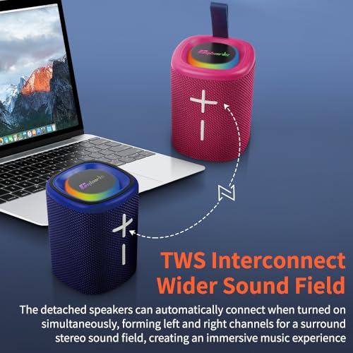 2 in 1 Magnetic Split Bluetooth Speaker, Color Blocking Waterproof Dual Splittable Portable Wireless Speaker 20W Loud Stereo Sound, Bluetooth V5.3,