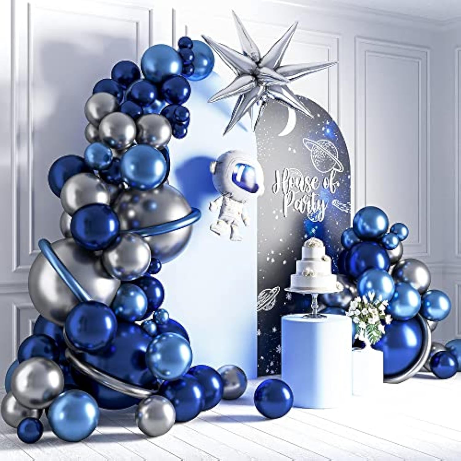 Party Crafter Space Balloon Garland – Cosmic-Themed Balloon Decoration Set