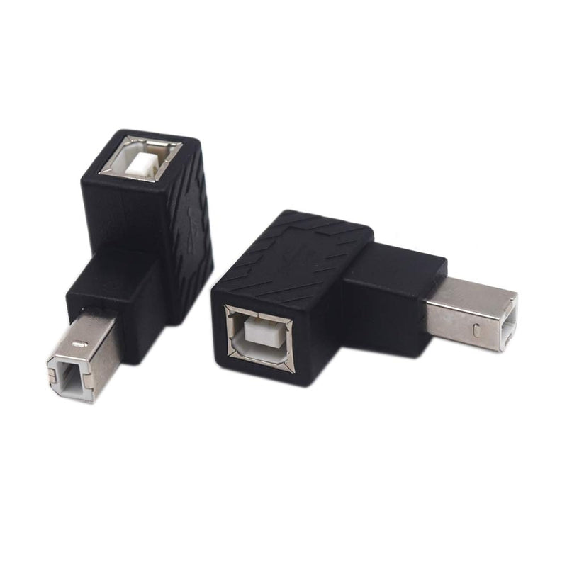 2 Pack Usb Type B 2.0 Extender, 90 Degree Right Angle Usb B Male To Female Pri