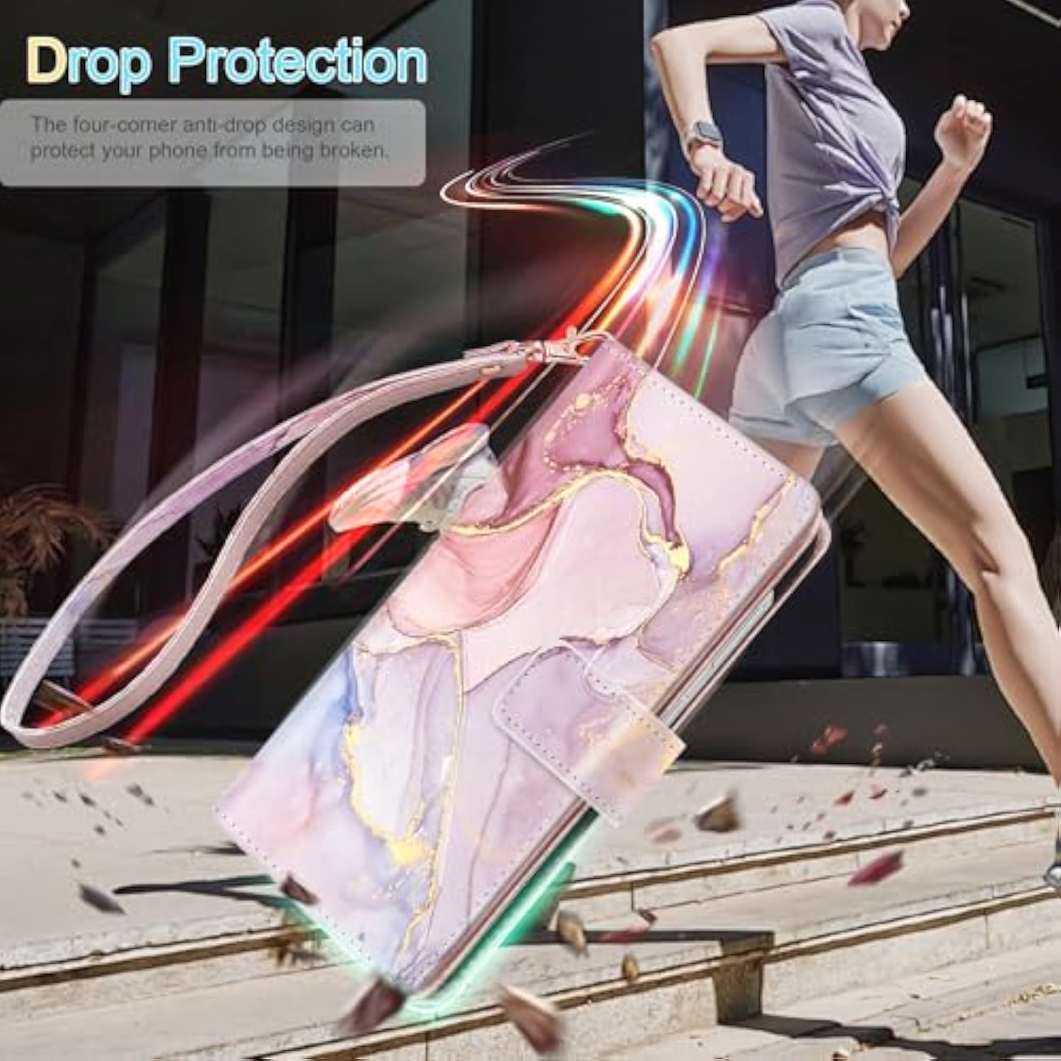 For Samsung Galaxy S25 Case Wallet For Women Girl[With 9 Card Holder]Marble Rose Gold Pu Leather Detachable Wrist Strap Fullbody Slim Shockproof Flip Phone Case For Samsung Galaxy S25,6.2”,2025