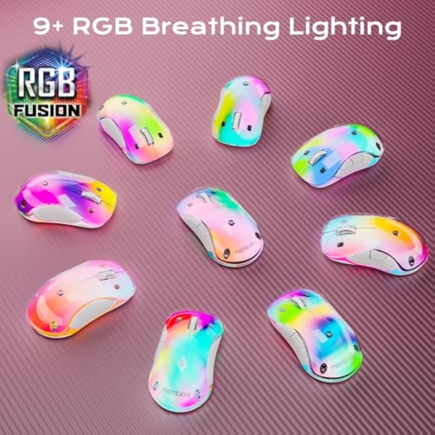 2.4G Led Wireless Mouse, Rechargeable Ergonomic Mouse With Detachable Cover, 1200 Dpi Portable Optical Computer Mouse With Usb Receiver For Laptop, Pc, Desktop And Macbook, 5 Buttons-Pink