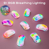 2.4G Led Wireless Mouse, Rechargeable Ergonomic Mouse With Detachable Cover, 1200 Dpi Portable Optical Computer Mouse With Usb Receiver For Laptop, Pc, Desktop And Macbook, 5 Buttons-Pink