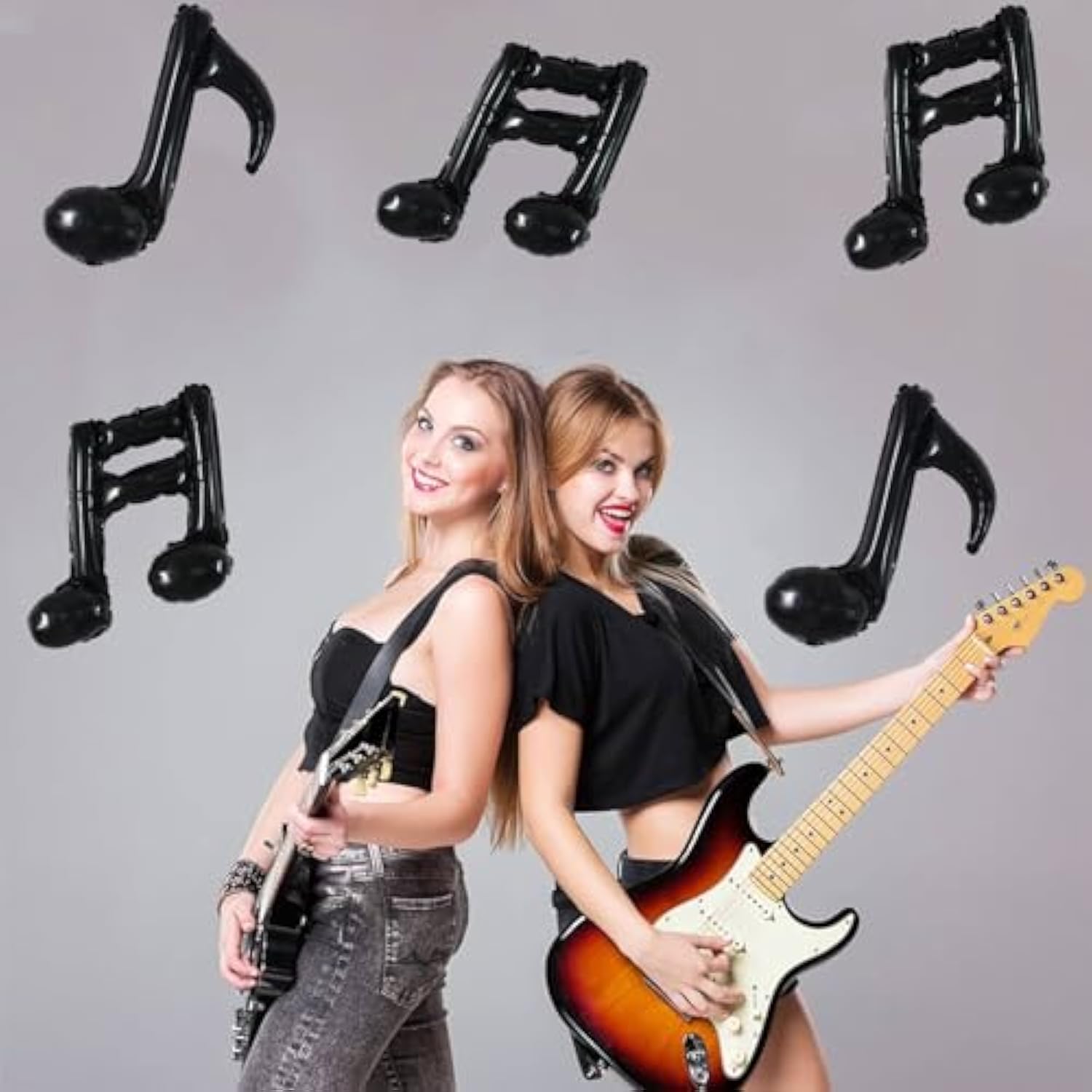 20Pc Music Note Balloons - Black Music Notes Party Decorations - Aluminum Foil Balloons For Birthday, Baby Shower Celebrations