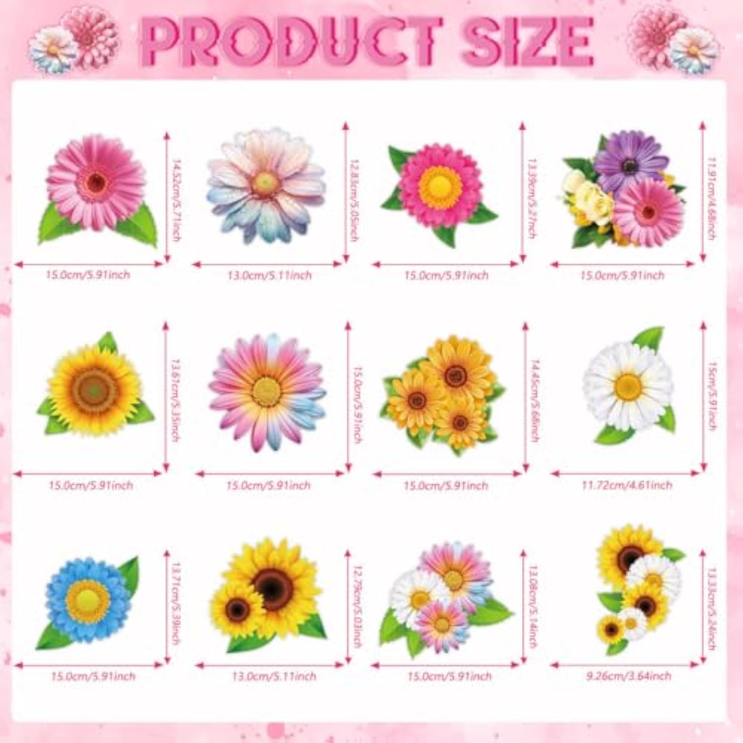 Sunflower Spiral Hanging Decor - 12 Pcs Floral Butterfly Swirls For Baby Shower, Mother'S Day, Wedding, Paper+Pvc Whirl Decorations (Cards+Spirals Set)