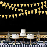40 Ft Gold Triangle Flags Banner Double Sided Metallic Paper Pennant B