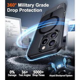 Magnetic iPhone 16 Pro Case with Kickstand, MagSafe, Shockproof, Slim Matte